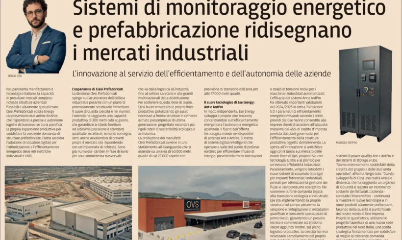 Sistemi di monitoraggio energetico e prefabbricazione ridisegnano i mercati industriali